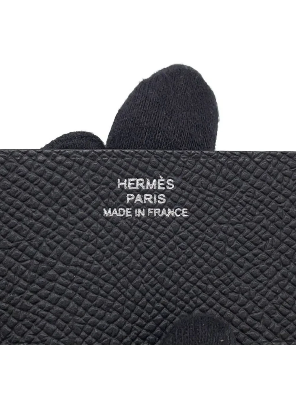 Hermes Card Case Pocket Black Epsom Business Holder